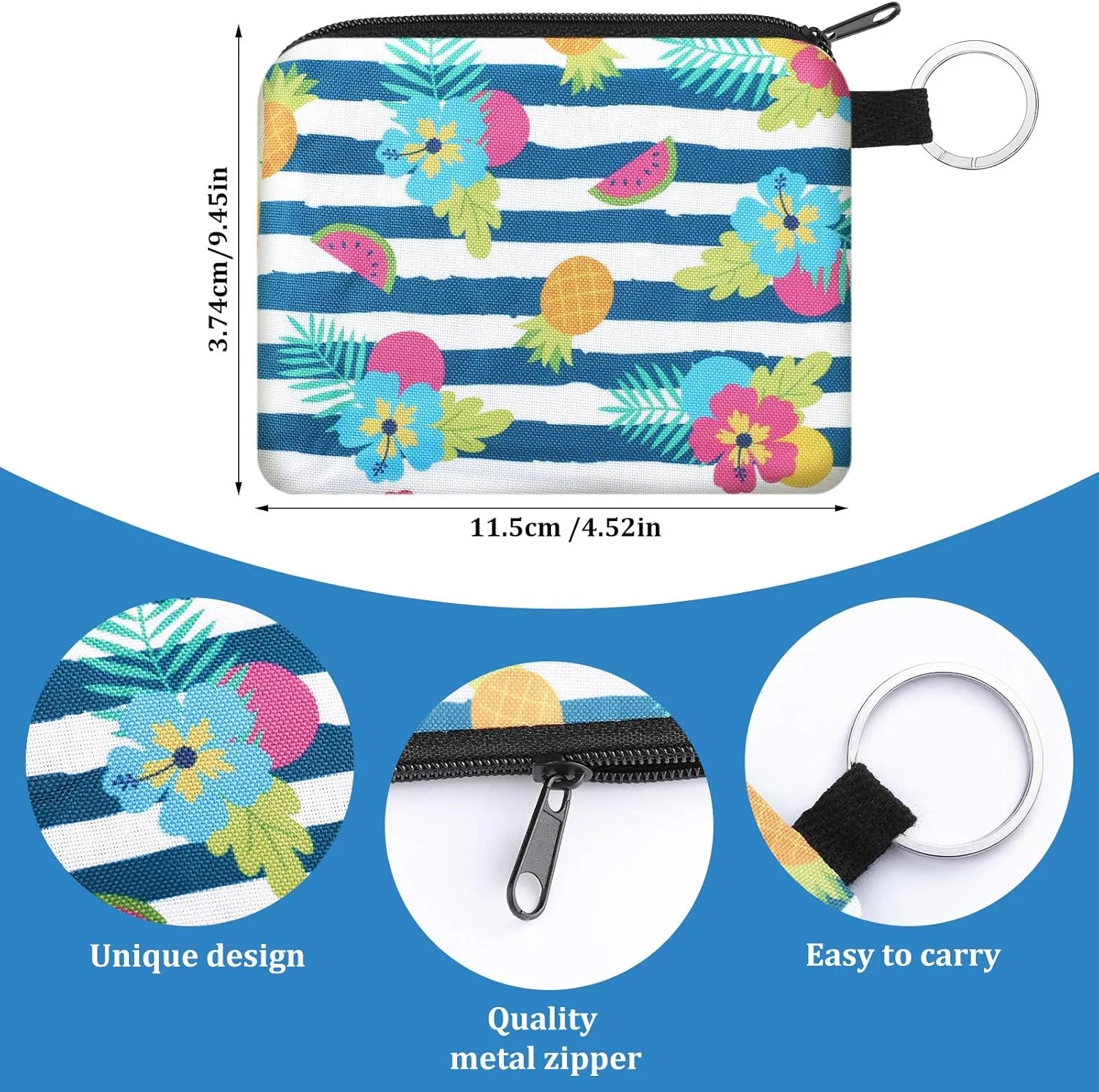 10 Pieces Small Coin Purse Boho Change Purse Pouch Mini Wallet Coin Bag with Zipper for Women Girls