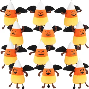12 Pcs Halloween Devil Candy Corn Plush Toy 6 Inch Multiple Expressions Cute and Funny Stuffed for Halloween Themed Party