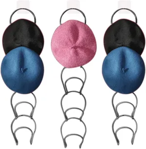 15 Rings Cap Rack Hanging Hat Organizer Baseball Holder Scarfs Bag Hanger Storage for Wall Door Closet Kitchen Bathroom, Black