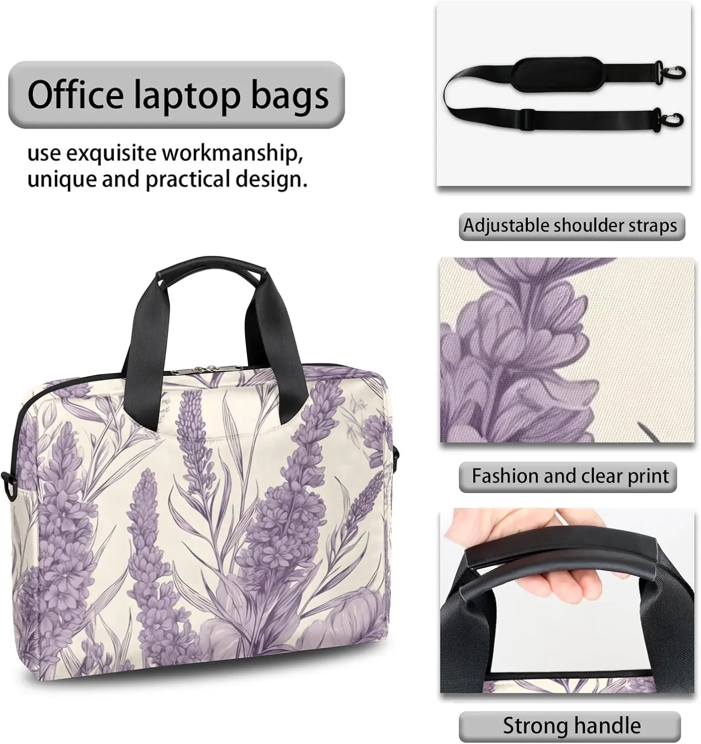 15.7 Inch Laptop Bag Computer Bag for Women Men Laptop Carrying Case with Adjustable Shoulder Strap