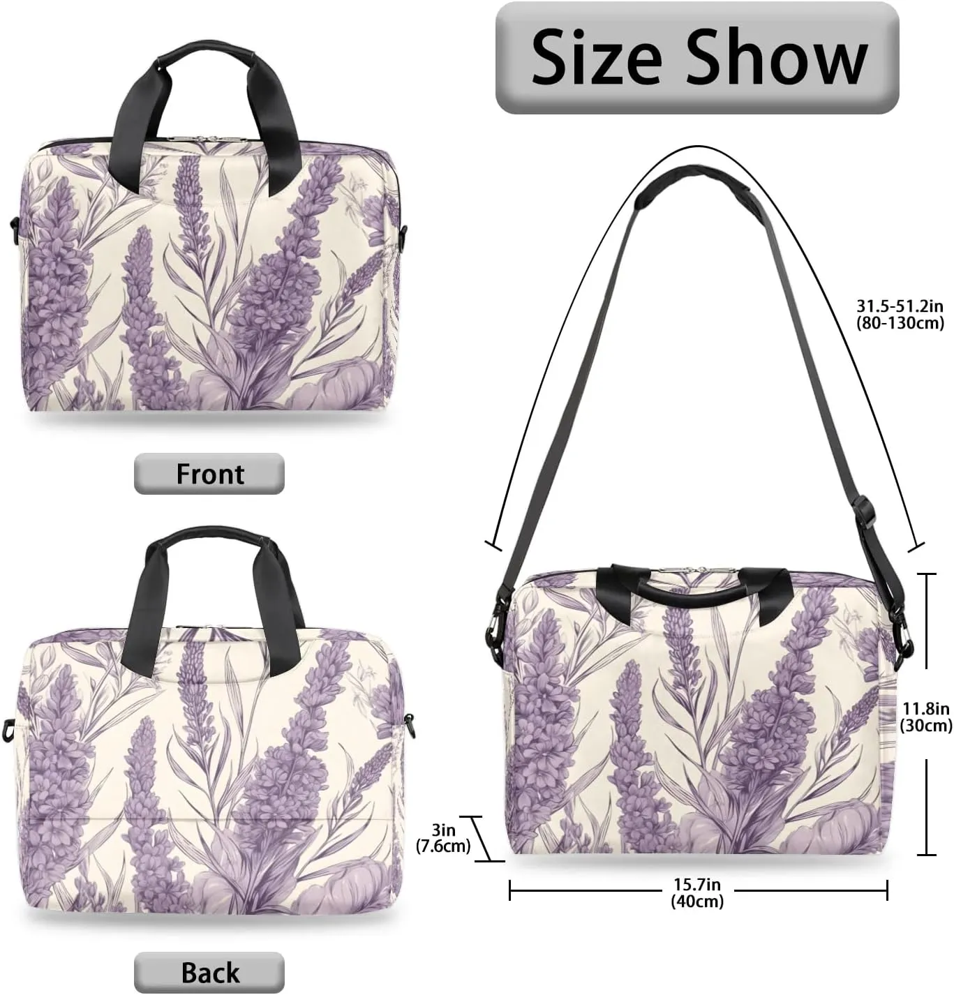 15.7 Inch Laptop Bag Computer Bag for Women Men Laptop Carrying Case with Adjustable Shoulder Strap