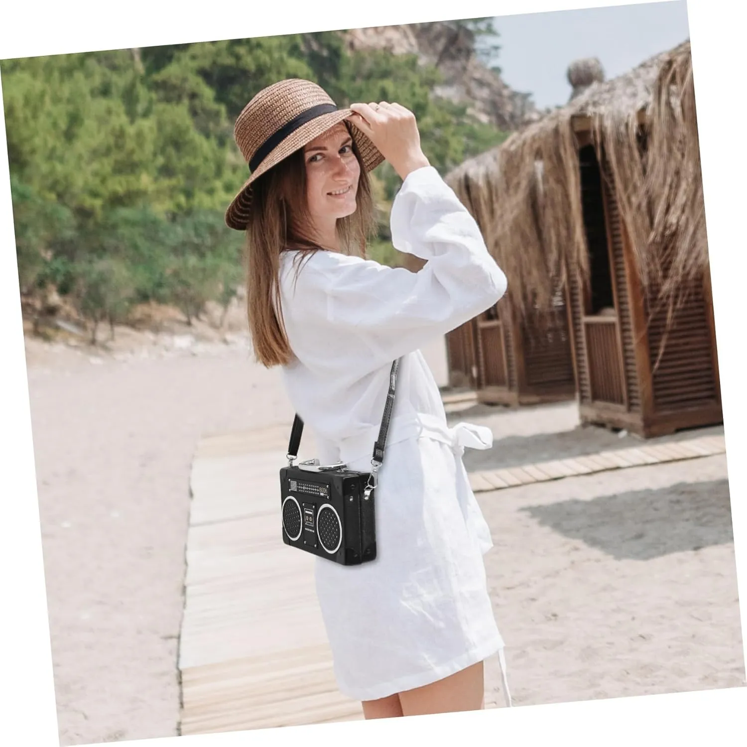 1pc Shoulder Bags Female Shoulder Sling Bag Handle Crossbody Tote Fashion Messenger Fashion Radio Shape