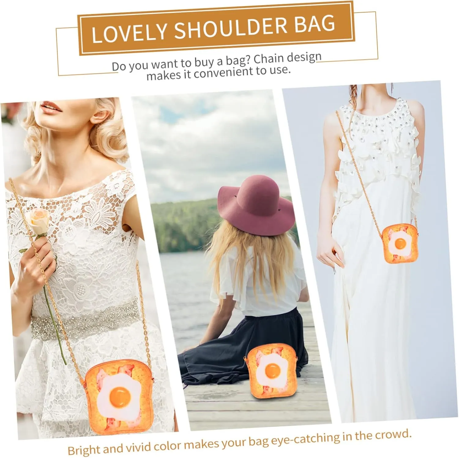 1pc Toast Messenger Bag Toast Shape Pouch Bag for Mini Crossbody Bag Shoulder Bag Toast Shape Bag Mini