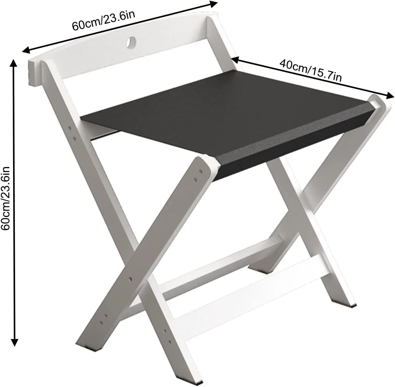 2 Pack Hotel Luggage Rack, Folding Suitcase, Solid Wood Travel Bag Rack, Guest Rooms Suitcase Holder, Folding Luggage Shelf with Backrest, for Home Bedroom Guest Room Hotel, White