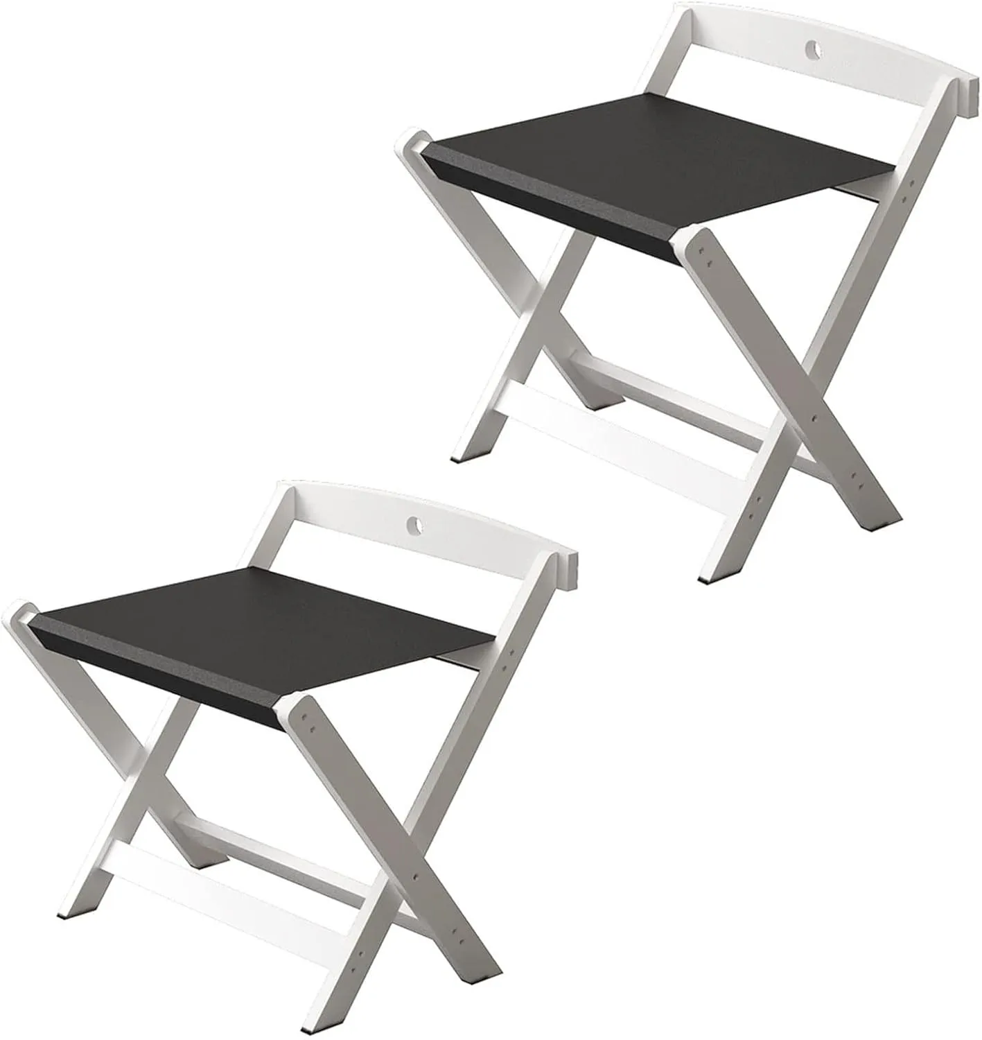 2 Pack Hotel Luggage Rack, Folding Suitcase, Solid Wood Travel Bag Rack, Guest Rooms Suitcase Holder, Folding Luggage Shelf with Backrest, for Home Bedroom Guest Room Hotel, White