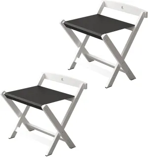 2 Pack Hotel Luggage Rack, Folding Suitcase, Solid Wood Travel Bag Rack, Guest Rooms Suitcase Holder, Folding Luggage Shelf with Backrest, for Home Bedroom Guest Room Hotel, White