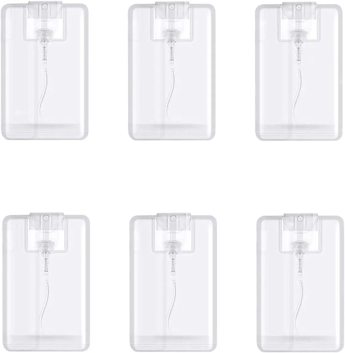 20 Packs 20ml Clear Plastic Perfume Spray Bottle Containers Refillable Perfume Spray Bottles Card Type Fine Mist Empty Container Moisturizing Water Box Makeup Sprayer for Skincare Water