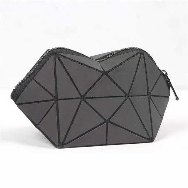 2018 High Quality PU Bao Make Up Clutch Women Shell Evening Bags Geometric Fold Over Clutches Purses Party Hand Bag Black