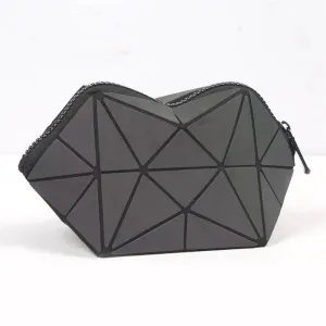 2018 High Quality PU Bao Make Up Clutch Women Shell Evening Bags Geometric Fold Over Clutches Purses Party Hand Bag Black