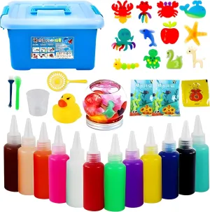 2025 New Upgraded Magic Water Elf Toy Kit– Aqua Fairy Water Gel DIY Craft Kit with 12 Magic Gels, 12 Molds & Extra Accessories – Gift for Christmas, Easter & Birthday– Fun Art Toys for Kids Ages 5 