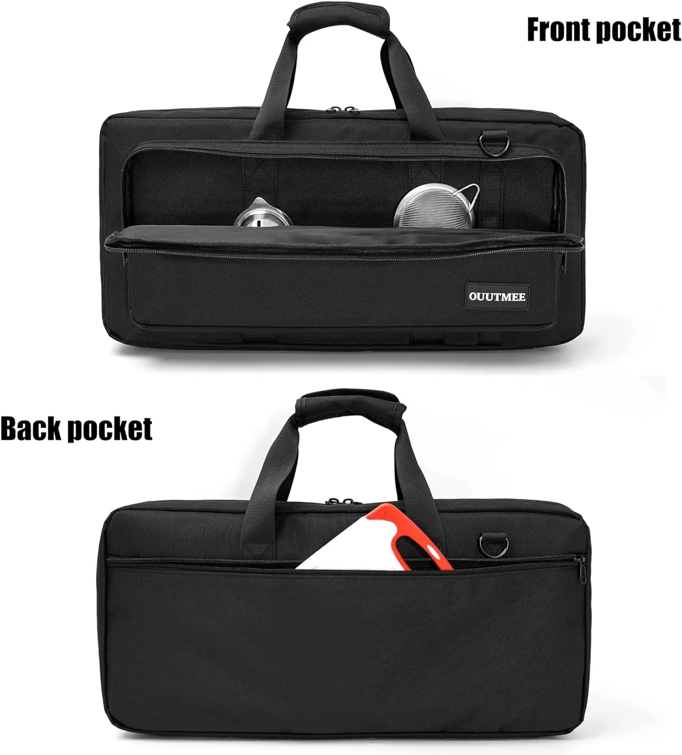 21" Chef Knife Bag, 25 Total Pockets Knife Storage Case For Professional Chefs, Knife Carrying Case, Knife Carrier Travel Bag for Knives and Kitchen Utensils, Bag Only