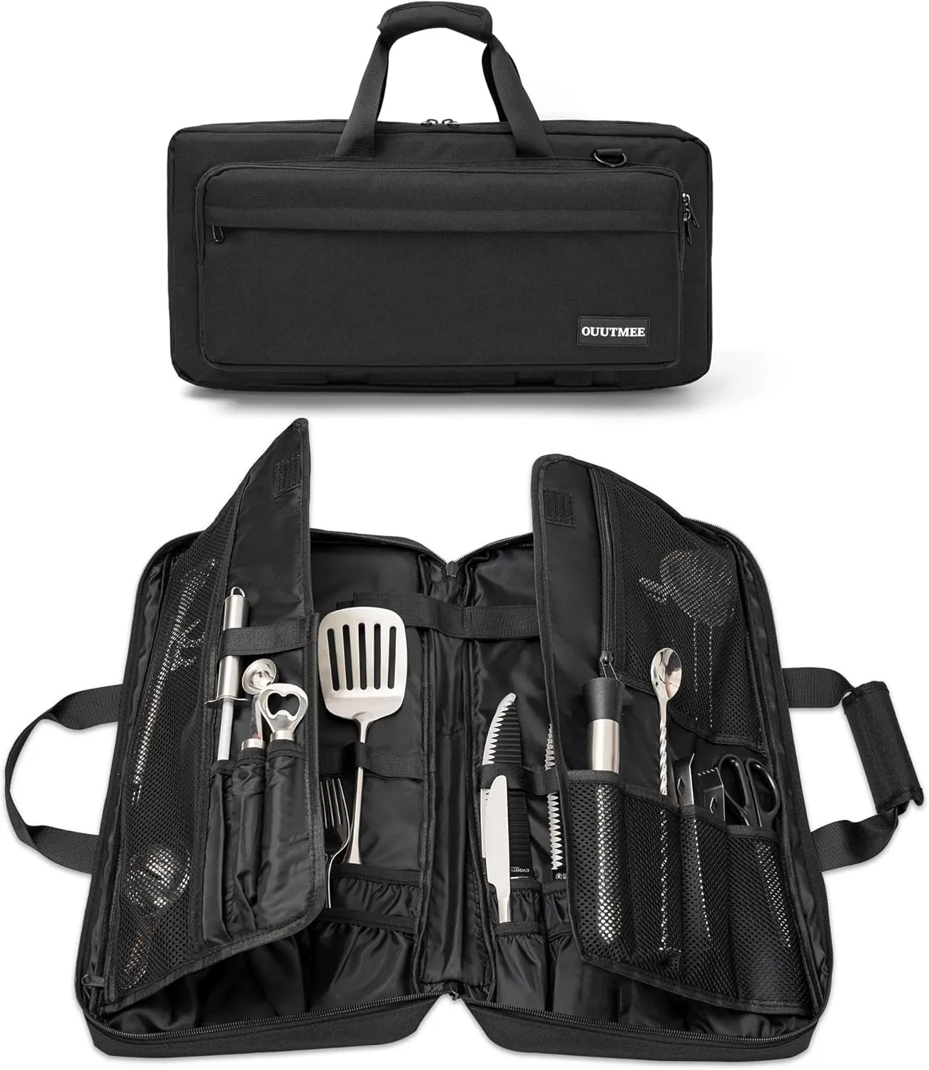 21" Chef Knife Bag, 25 Total Pockets Knife Storage Case For Professional Chefs, Knife Carrying Case, Knife Carrier Travel Bag for Knives and Kitchen Utensils, Bag Only