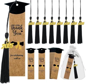 24 Set Graduation Party Favors for Guests 2025 Graduation Gifts Bookmark with Tassel Keychain 2025 Thank You Tag Organza Bag for Gifts