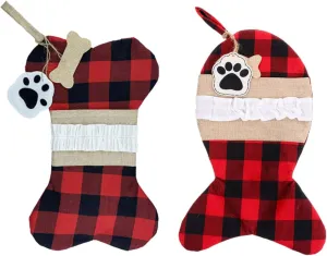 2pcs Christmas Hanging Socks Candy Bag Xmas Decorations Small Pouch Boys and Girls Favor