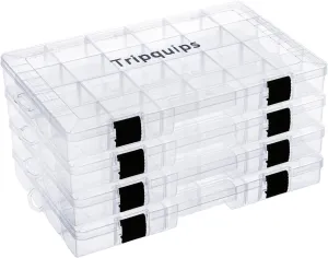 3600 Tackle Trays, Plastic Storage Organizer Box with Removable Dividers - Tackle Boxes - Fishing Tackle Storage - 3700 Tackle Trays - 2 Packs/4 Packs Box Organizer