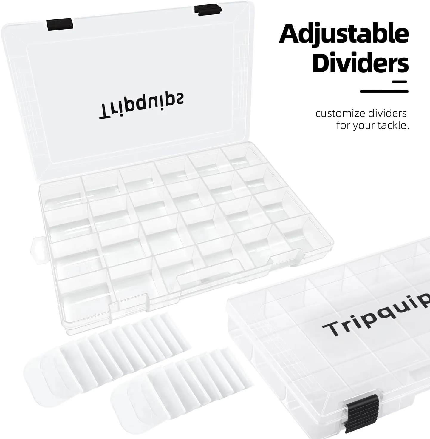 3600 Tackle Trays, Plastic Storage Organizer Box with Removable Dividers - Tackle Boxes - Fishing Tackle Storage - 3700 Tackle Trays - 2 Packs/4 Packs Box Organizer