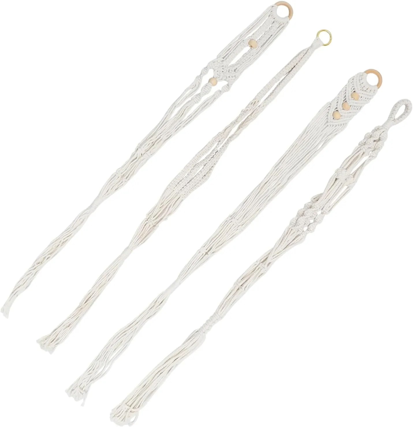 4Pcs Hanging Flowerpot Basket Durable Cotton Rope Woven Plant Net Bags for Garden Decor Creative Planters Hanger for Home Patio Use
