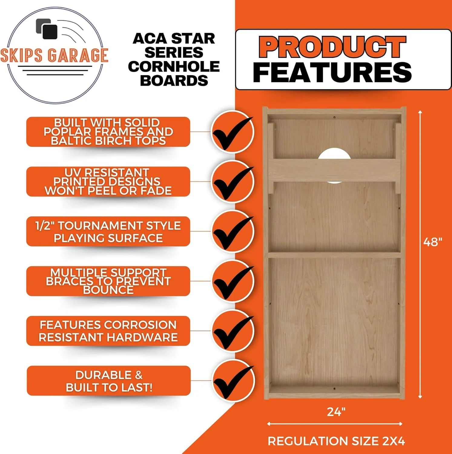 ACA Star Series Cornhole Boards | Texas State Map Design | Regulation Size Outdoor Corn Hole Game