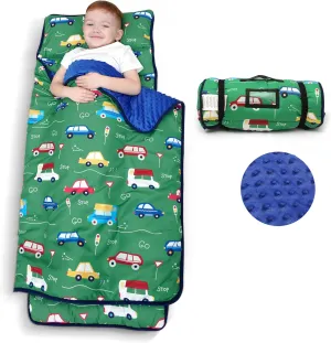 ACRABROS Toddler Nap Mat with Pillow and Blanket, Extra Large Rolled Napping Mats,Slumber Bags for Boys Girls,Kids Sleeping Bag for Daycare, Preschool Travel Camping,Car