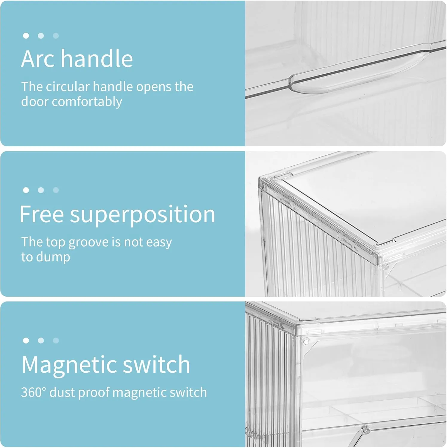Acrylic Display Case, 2 Layer Adjustable Figure Display Case, Acrylic Display Box with Magnetic Door for Collectibles Action Figure |14.5 x 7.2 x6.3inches (3, 14.5 x 7.2 x6.3inches)