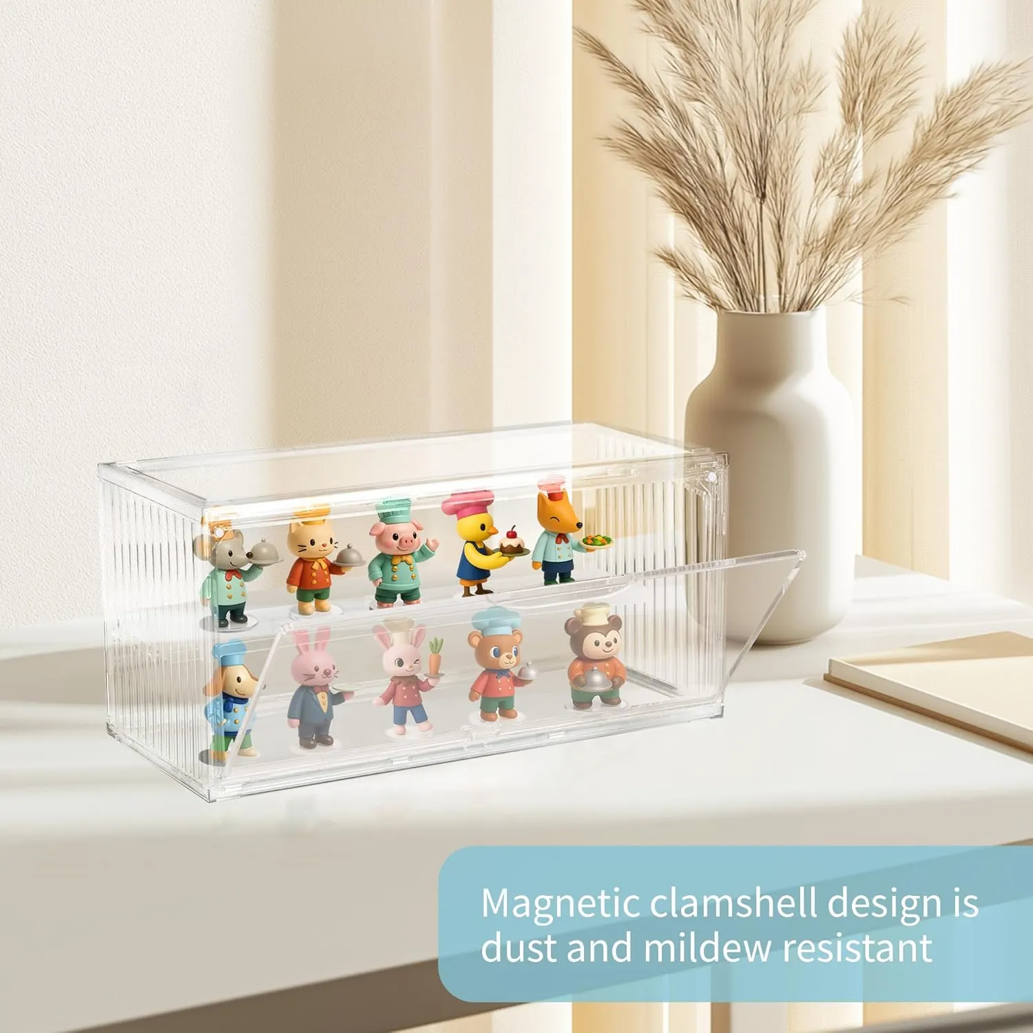 Acrylic Display Case, 2 Layer Adjustable Figure Display Case, Acrylic Display Box with Magnetic Door for Collectibles Action Figure |14.5 x 7.2 x6.3inches (3, 14.5 x 7.2 x6.3inches)