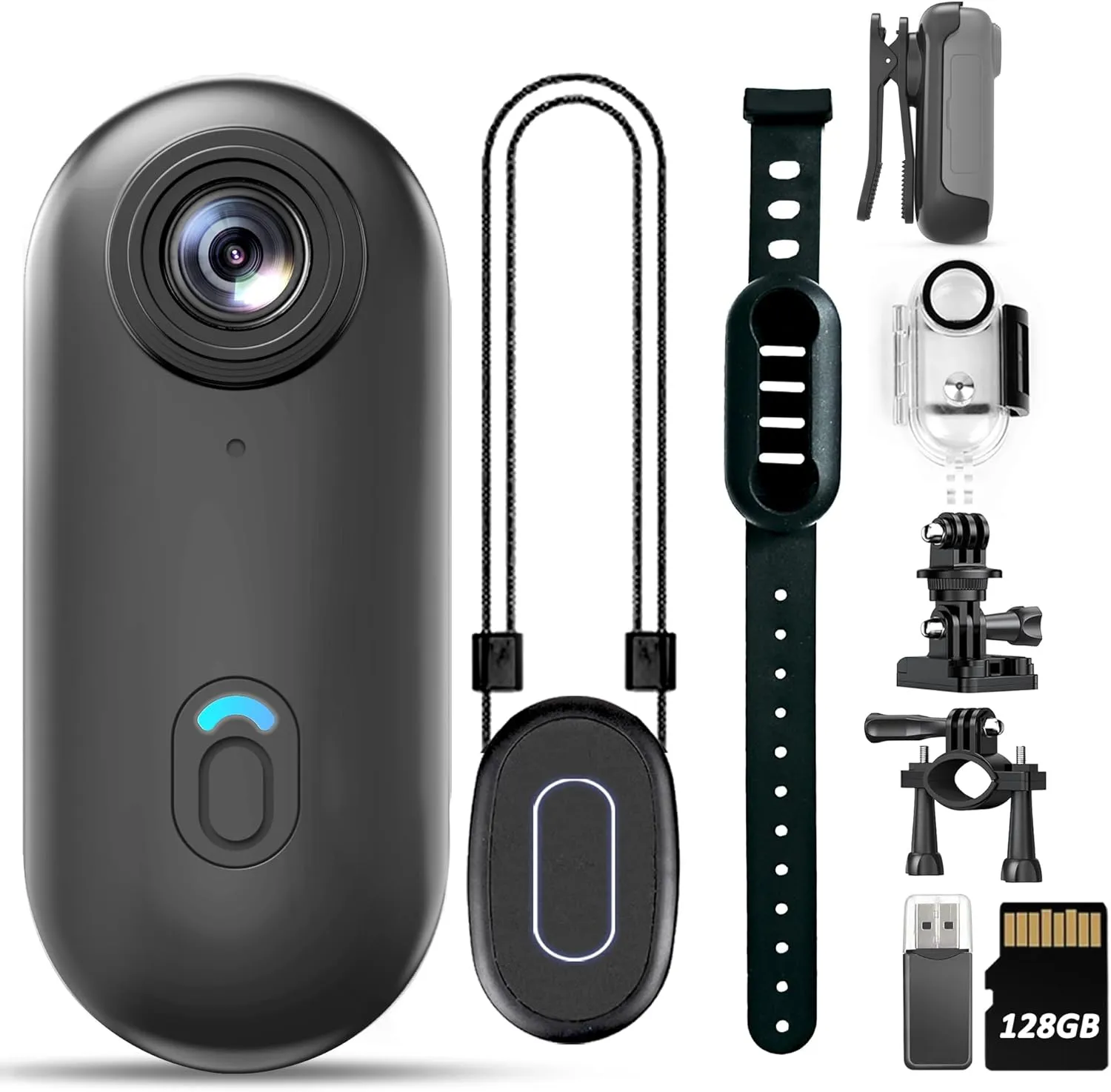 Action Mini Body Camera 128G with Audio & Video Recording - 4K Personal Civilian Wearable Small Cam - Tiny Pocket Vlogging Portable Hands Free Worn POV Recorder - Travel Pets Baby Family