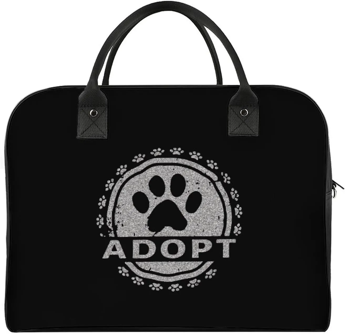 Adopt A Dog Paw Duffle Bag for Travel Crossbody Sports Tote Gym Bag Shoulder Weekender Overnight Bag