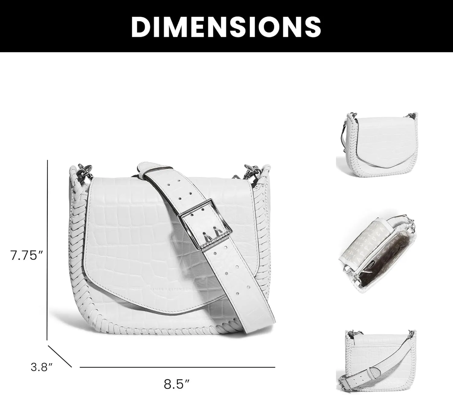 Aimee Kestenberg All For Love Saddle Crossbody Bag for Women - Small Leather Crossbody Purse - Adjustable & Removable Strap