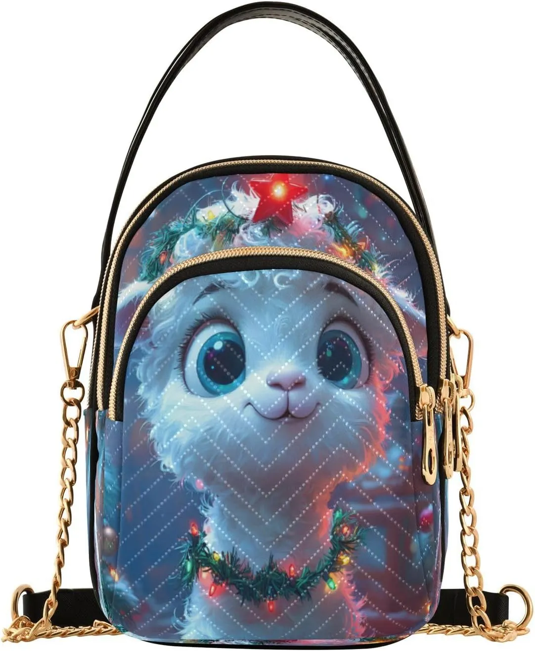 ALAZA Quilted Crossbody Bags for Women,Cute Sheep Women's Crossbody Handbags Small Travel Purses Phone Bag