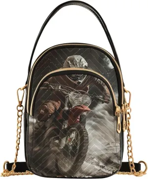 ALAZA Quilted Crossbody Bags for Women,Motorbike Race Women's Crossbody Handbags Small Travel Purses Phone Bag