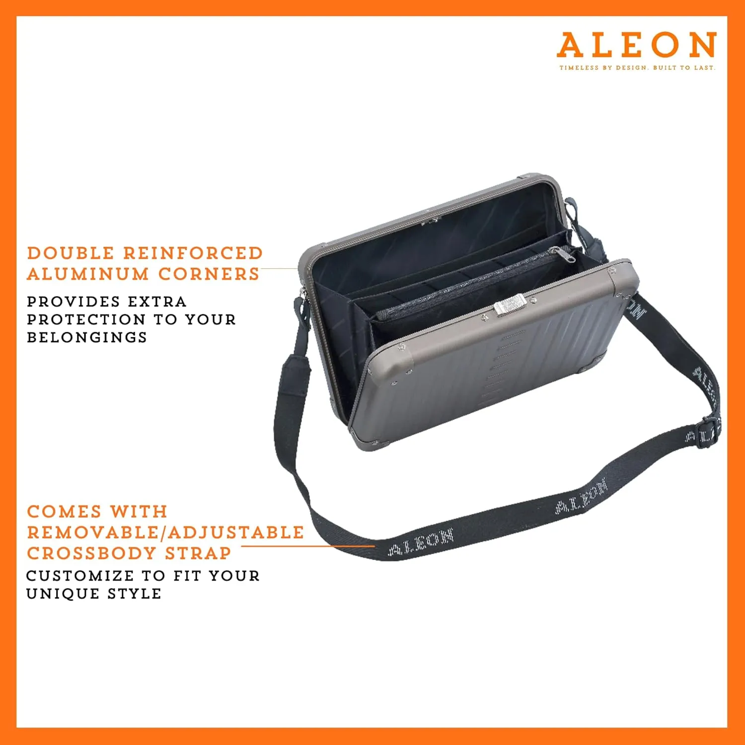 Aleon Aluminum Crossbody Personal Case for Women and Men - Stylish Over Shoulder Bag & Crossbody Sling
