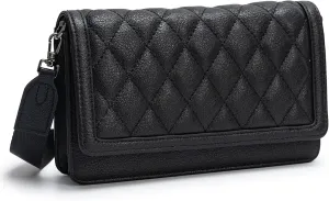 Alldaily Quilted Small Crossbody Bag for Women, Wallet Purse with Card Slots & Phone Holder