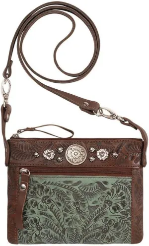 American West Women's Turquoise Trail Rider Crossbody Purse Turquoise One Size