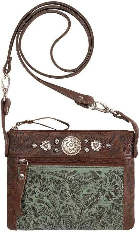 American West Women's Turquoise Trail Rider Crossbody Purse Turquoise One Size