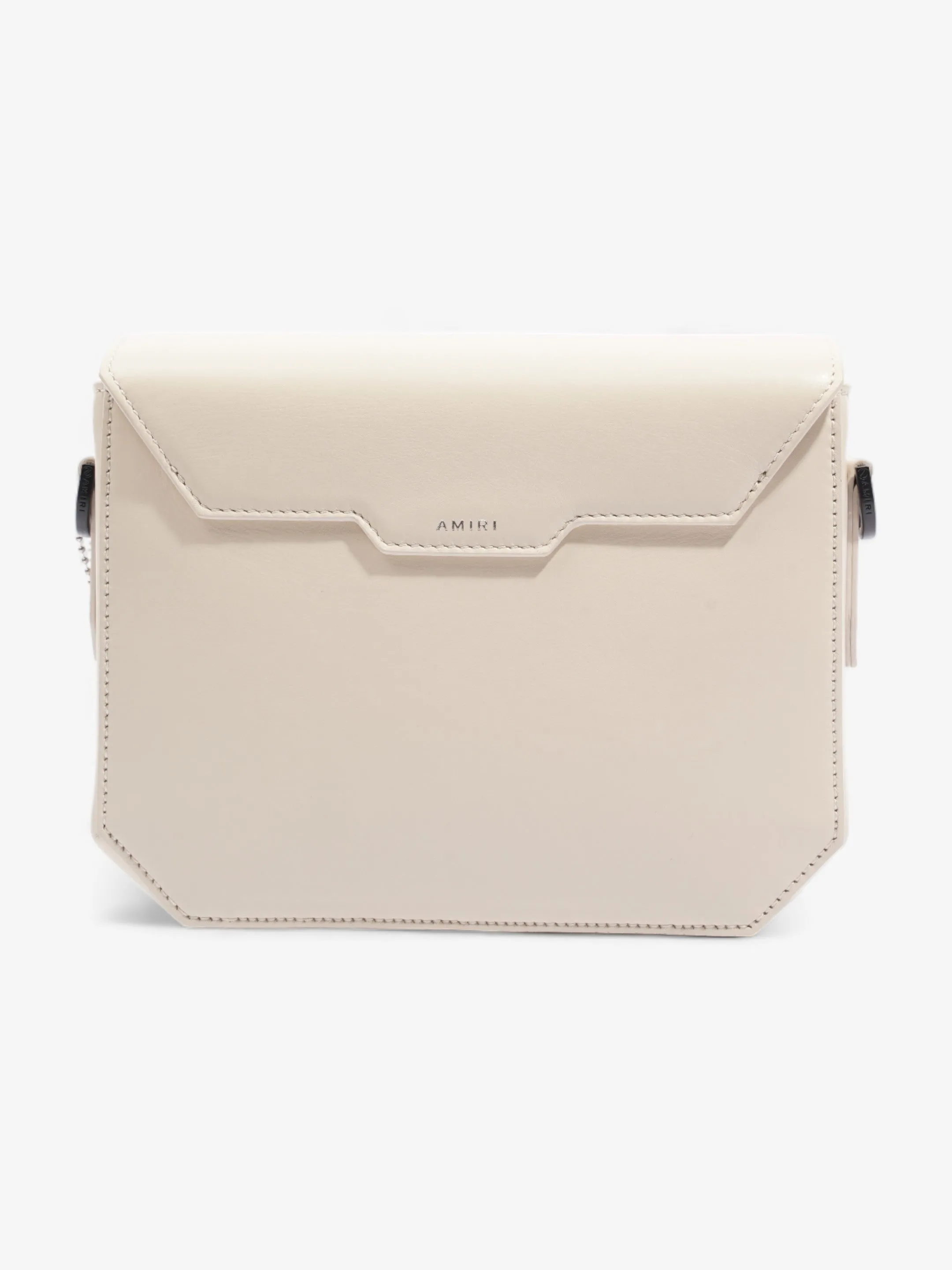 Amiri Birch Logo Embellished Crossbody Bag  Neutral Leather