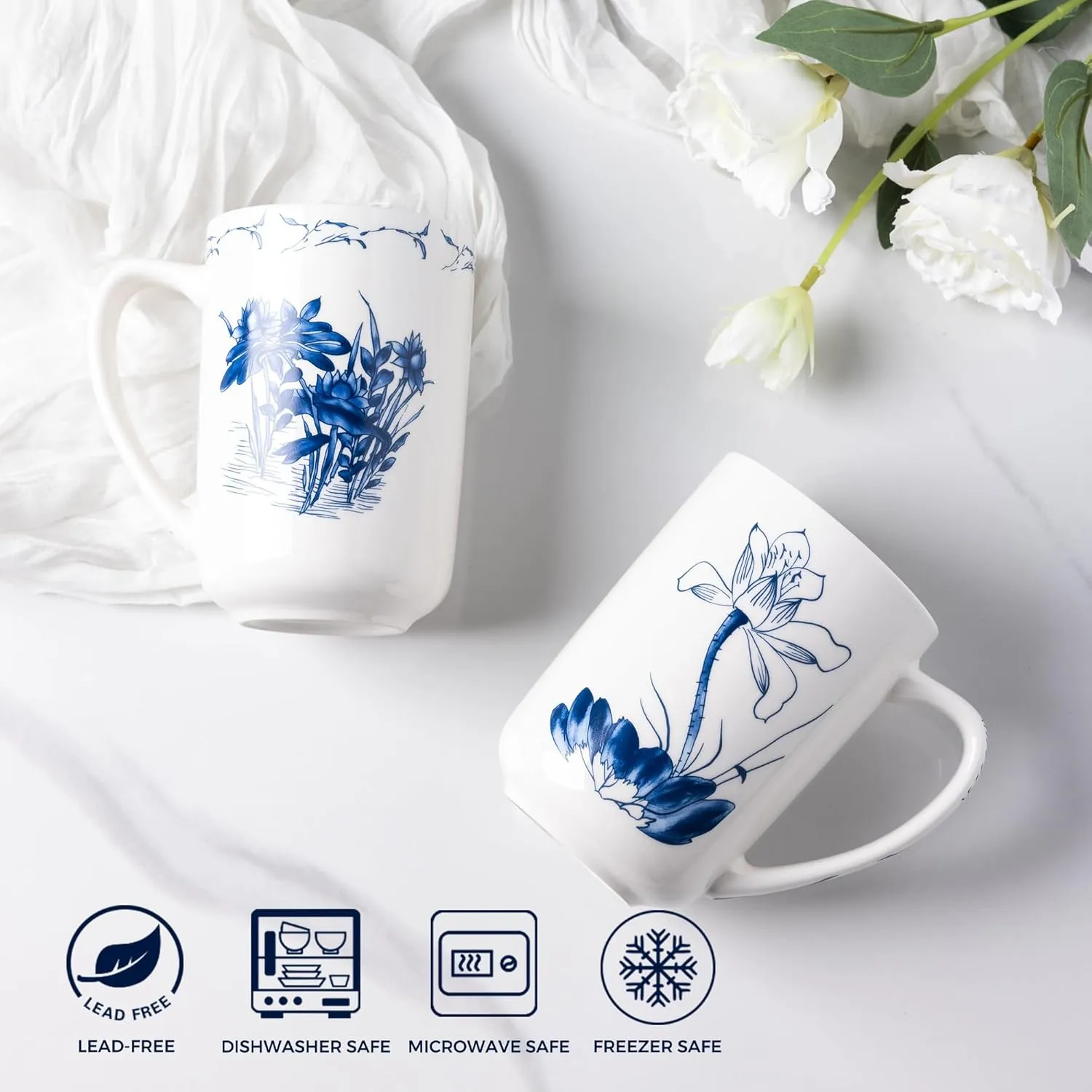 AmorArc Porcelain Tea Mug with Infuser and Lids, 18 Oz Large Cup Strainer with Bag Holder for Loose Leaf Tea, Steeping Coffee Mug for House-warming Wedding Birthday Gift