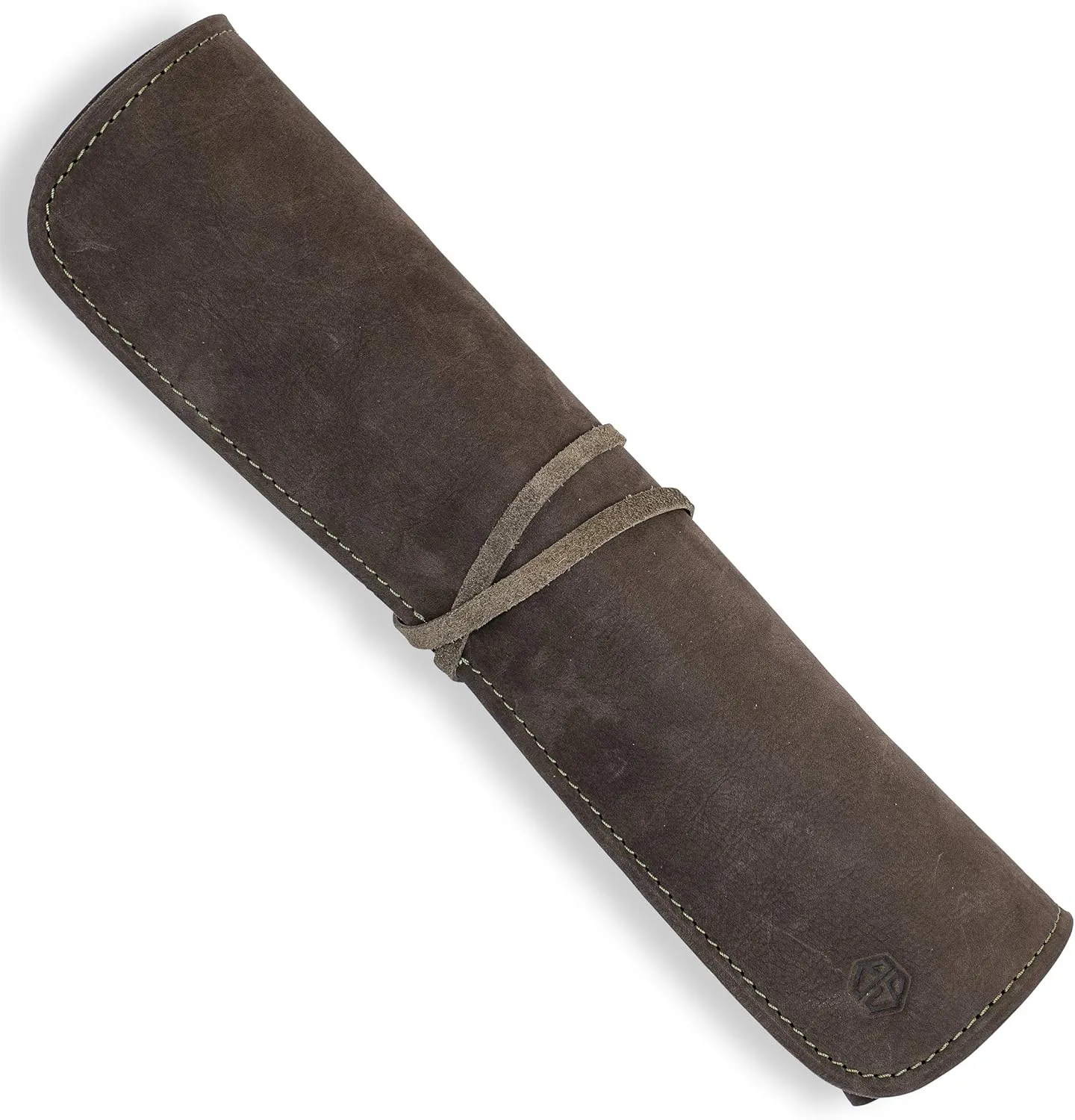 Angus Stoke Knife Bag for Chefs–knife Roll Bag leather 7 slots – Leather Knife Case Noah (green-olive)