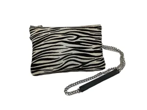 Animal Print Genuine Calf Fur Clutch Bag, Trendy Quilted Handbag, Convertible Shoulder Bag, Handmade Crossbody Purse, Handmade Greek Product