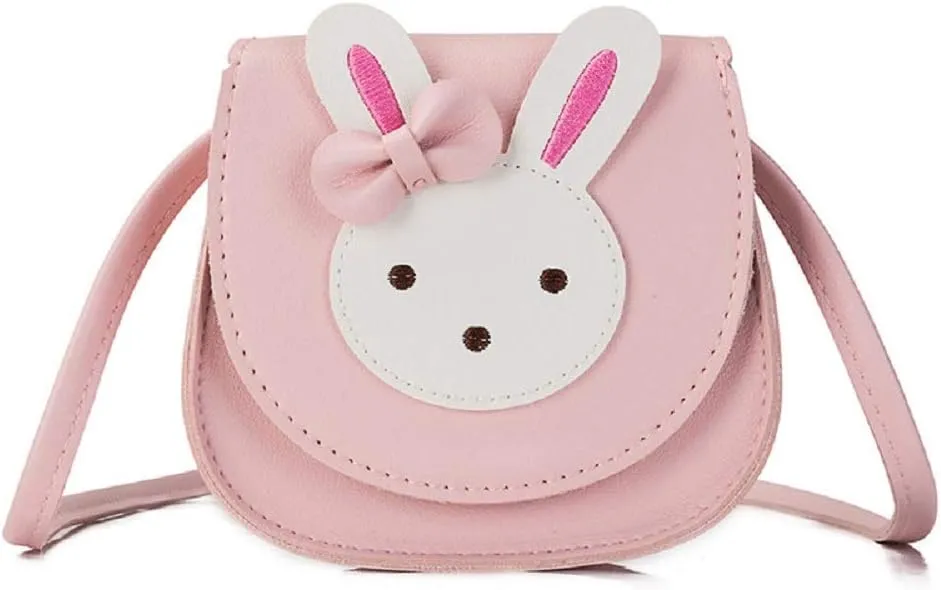 ANKOMINA Little Girls Purse Cute Cartoon Bunny Rabbit Cat Crossbody Shoulder Bag Coin Wallet Handbag for Kids Toddlers