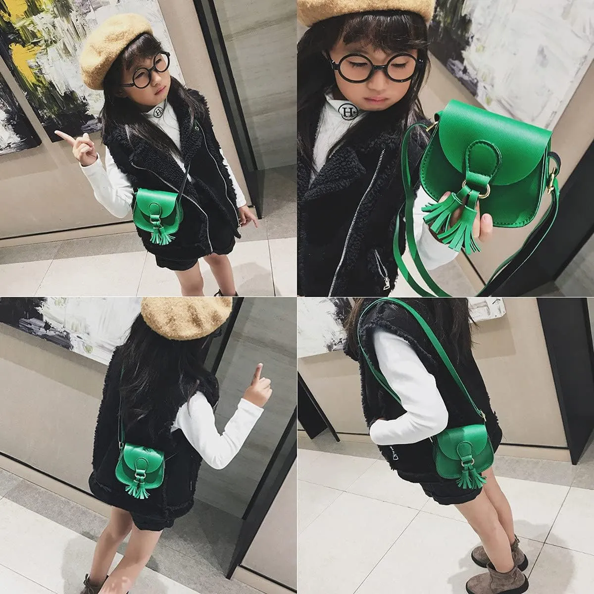 ANKOMINA Little Girls Purse Cute Leather Crossbody Bag Mini Shoulder Bag for Kids,Toddler