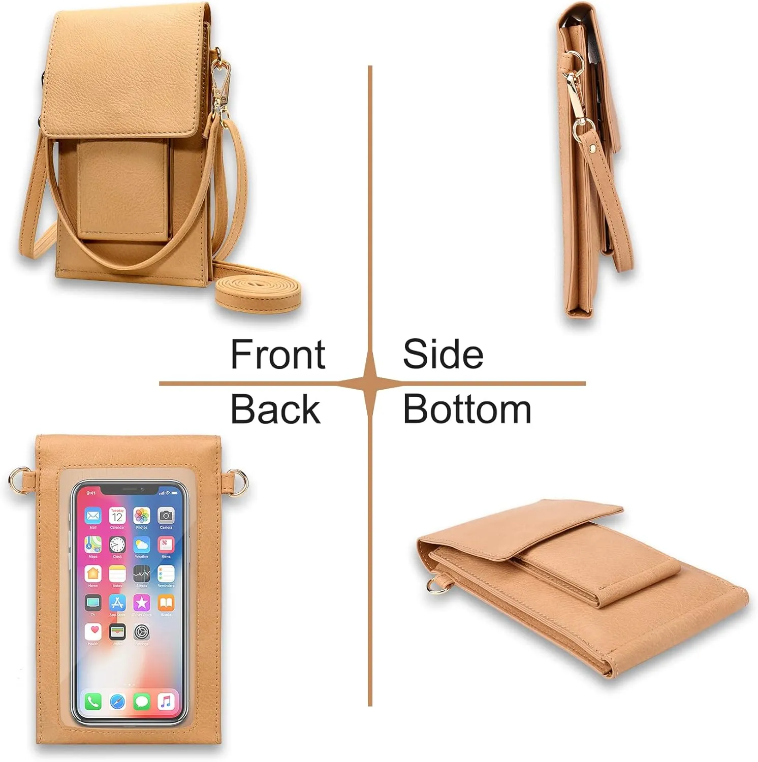 AnsTOP Small Crossbody Bag for Women - Phone Purse Crossbody Cell Phone Purse for Women with 2 Strap