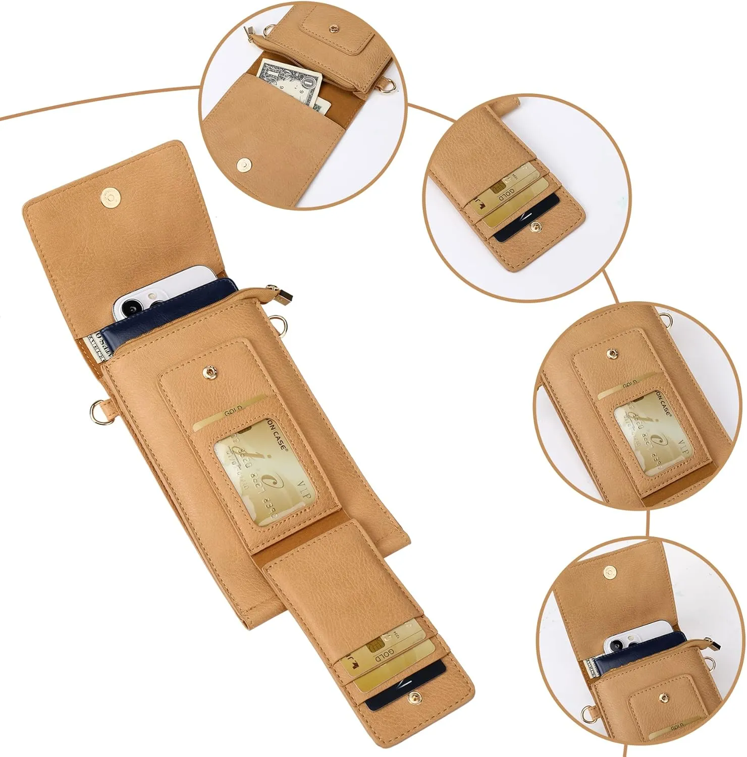 AnsTOP Small Crossbody Bag for Women - Phone Purse Crossbody Cell Phone Purse for Women with 2 Strap
