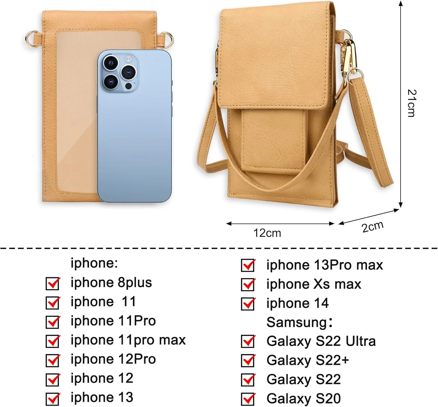 AnsTOP Small Crossbody Bag for Women - Phone Purse Crossbody Cell Phone Purse for Women with 2 Strap