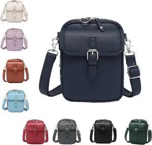 Anti-Theft Retro Design Upgrade Double Layer Large Capacity Mini Messenger Bag With 10 Card Slots and Anti-Theft Zipper