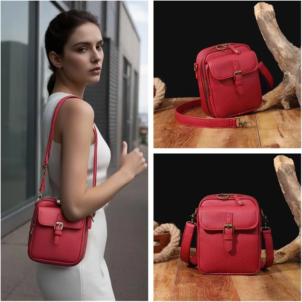 Anti-Theft Retro Design Upgrade Double Layer Large Capacity Mini Messenger Bag With 10 Card Slots and Anti-Theft Zipper