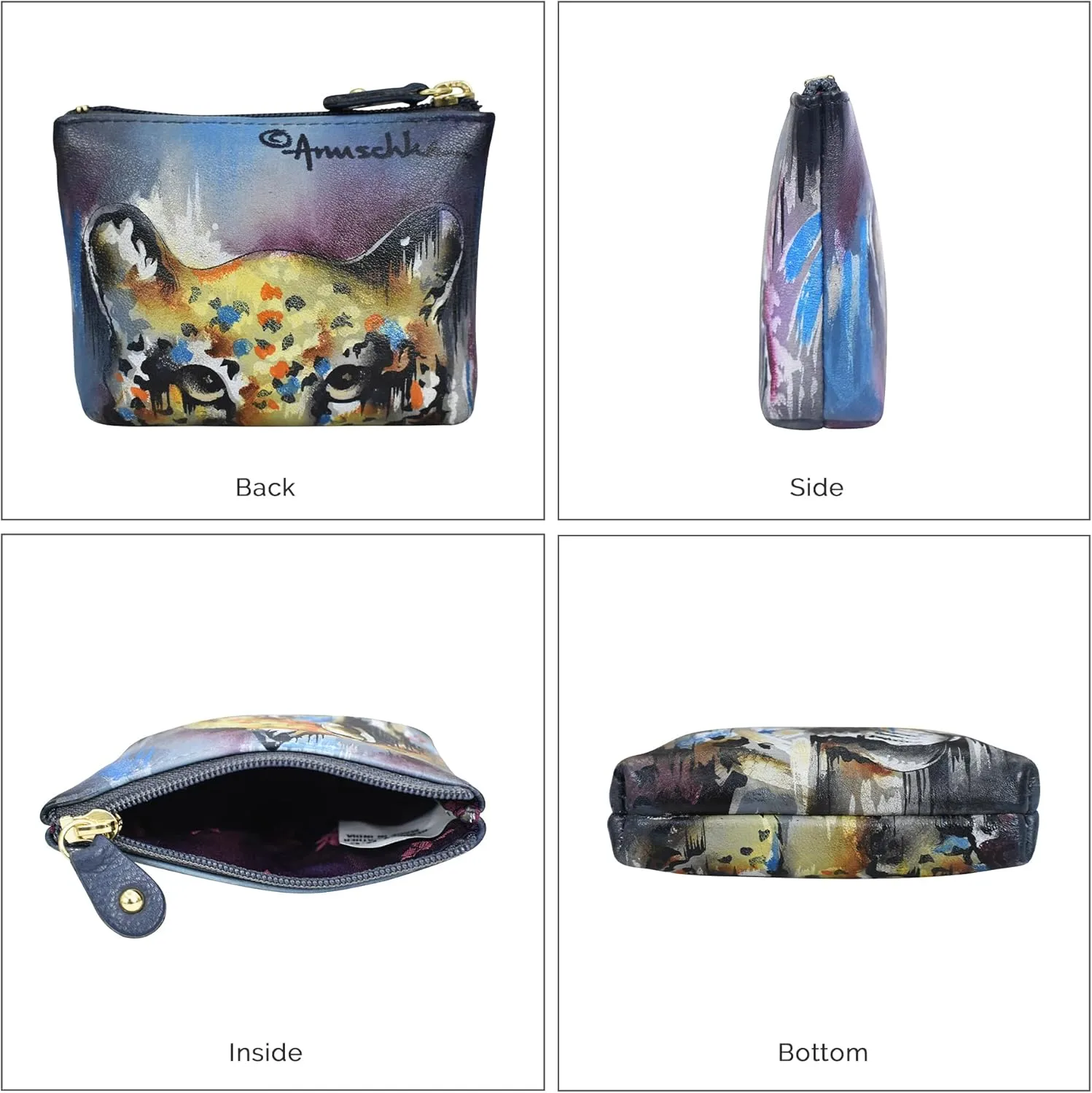 Anuschka Women’s Leather Coin Purse | Genuine Soft Leather | Hand-painted Original Art