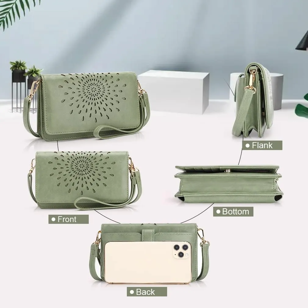 APHISON Crossbody Bags For Women,Wristlet Wallet Phone Purse Shoulder handbags Multi-Function Small RFID Clutch Card Holder