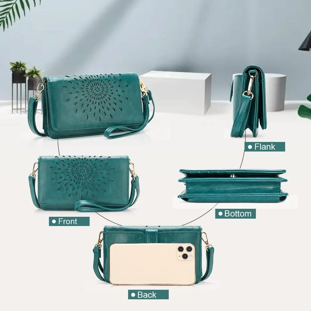 APHISON Crossbody Bags For Women,Wristlet Wallet Phone Purse Shoulder handbags Multi-Function Small RFID Clutch Card Holder