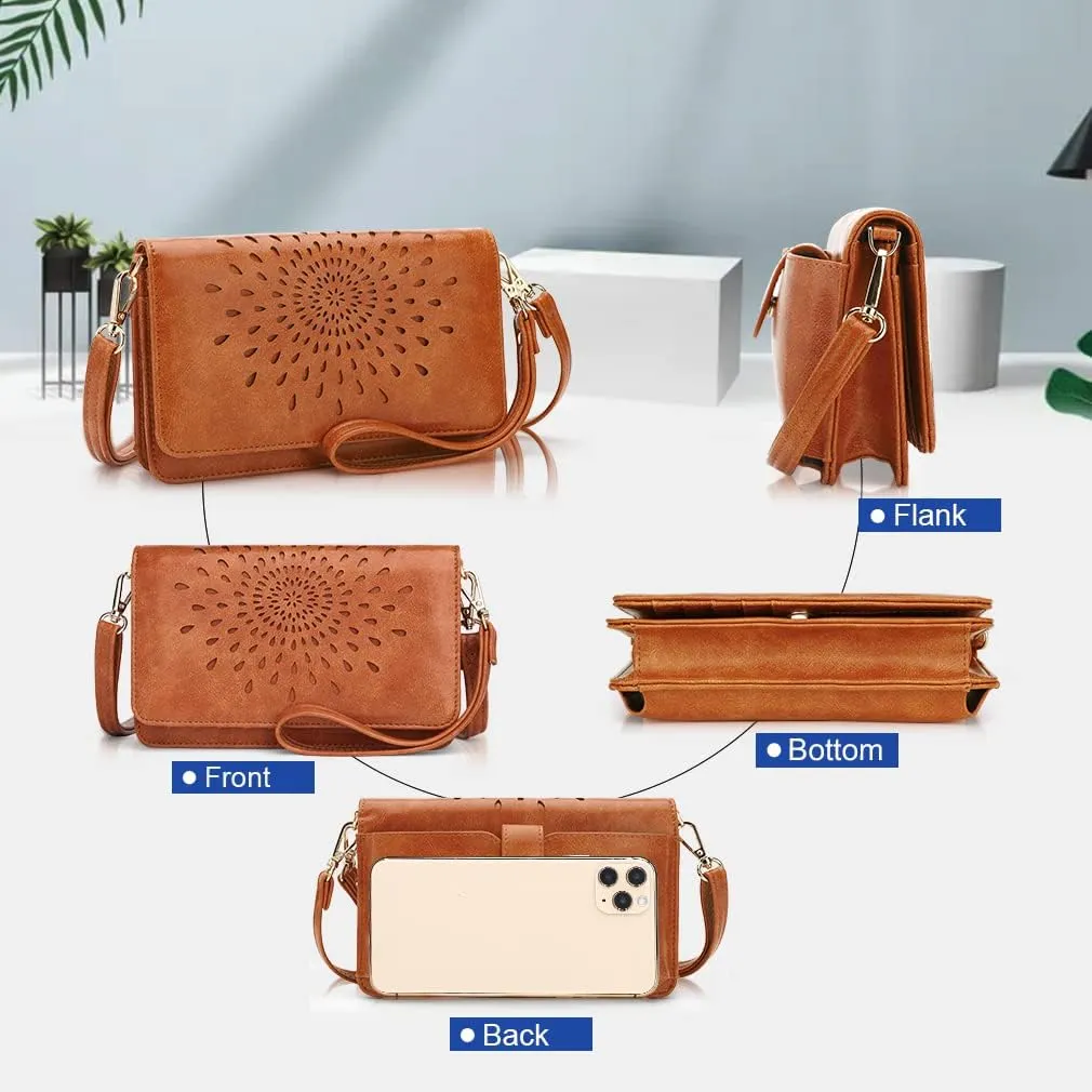 APHISON Crossbody Bags For Women,Wristlet Wallet Phone Purse Shoulder handbags Multi-Function Small RFID Clutch Card Holder