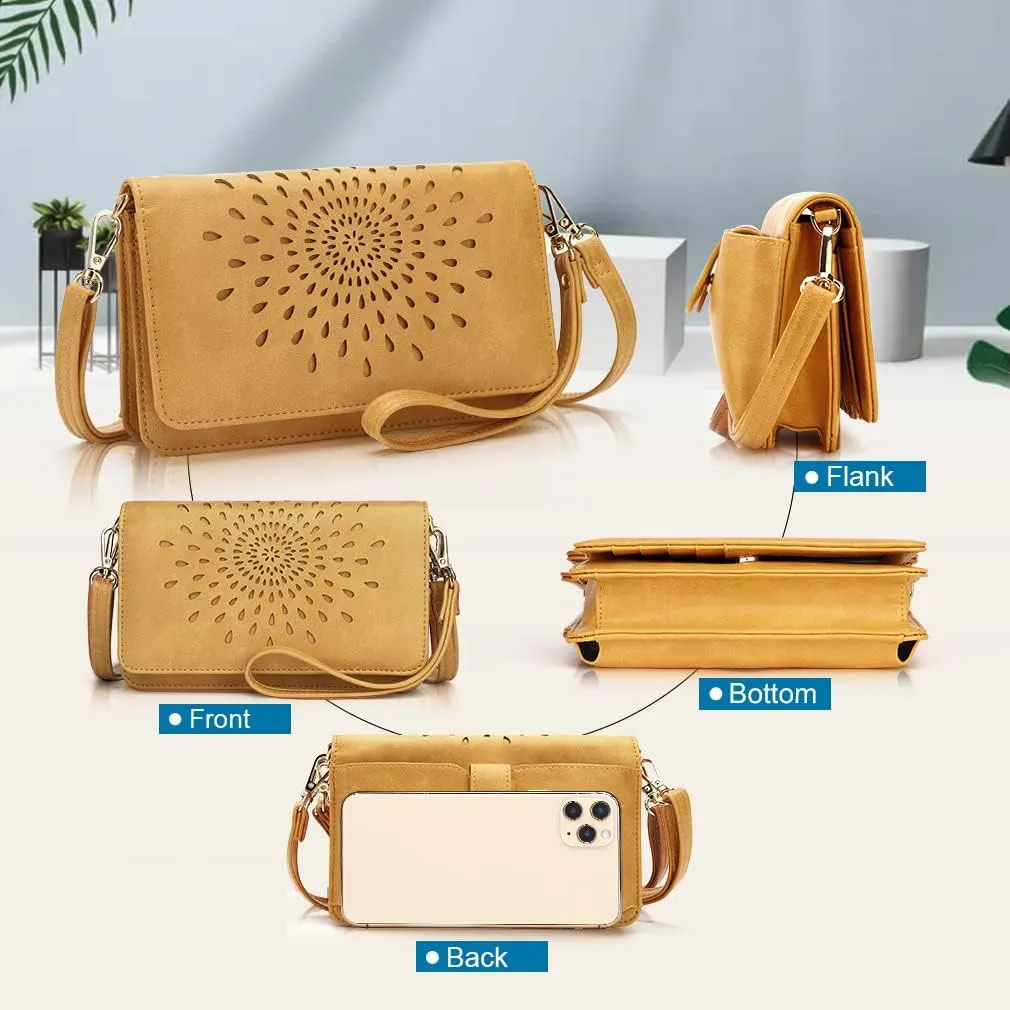 APHISON Crossbody Bags For Women,Wristlet Wallet Phone Purse Shoulder handbags Multi-Function Small RFID Clutch Card Holder